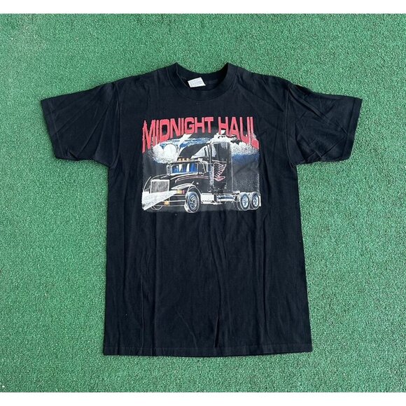 American Other - Vtg 90s Midnight Haul Country American Trucker Big Rig Semi Truck T-shirt M